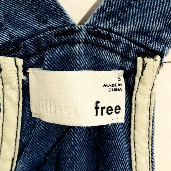 Aritzia Wilfred Free Valletta Overalls Cropped Jumpsuit Indigo Blue Small - Picture 5 of 10